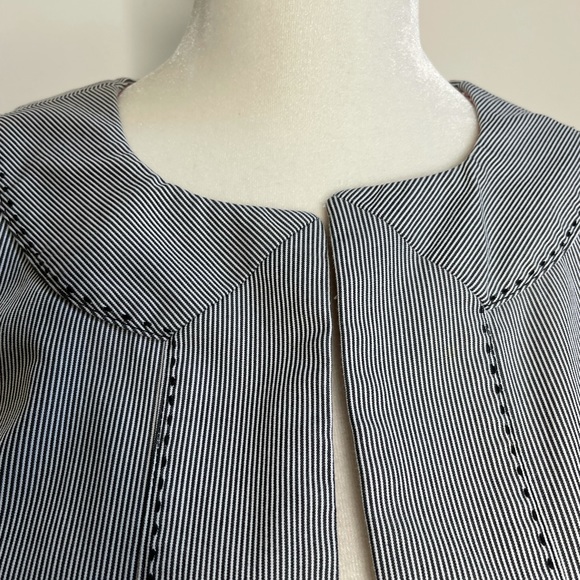 LOFT Blue/Black & White Striped Bolero Jacket. - Picture 8 of 12